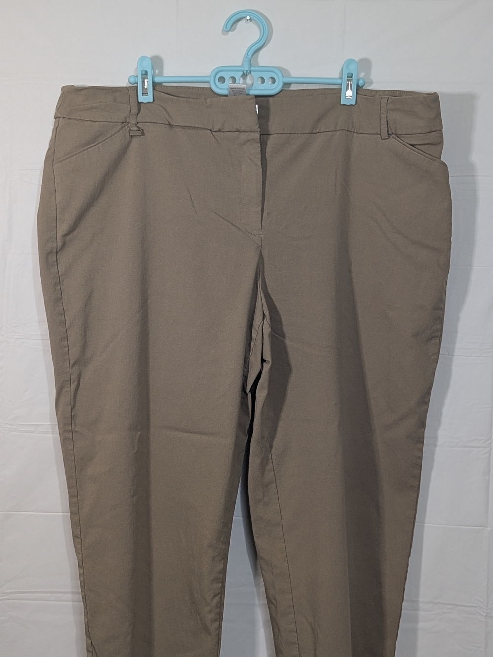 Avenue 20 Petite Taupe Capri Pants Stretch Career Office Business Casual